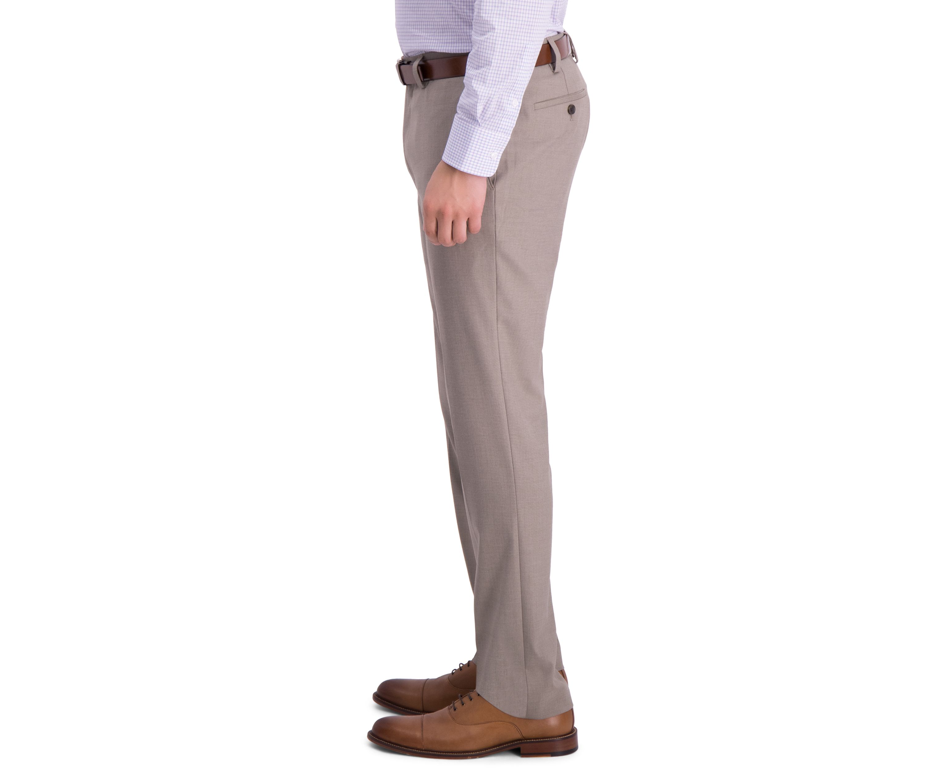 Sharkskin Slim Fit Flat Front Dress Pants