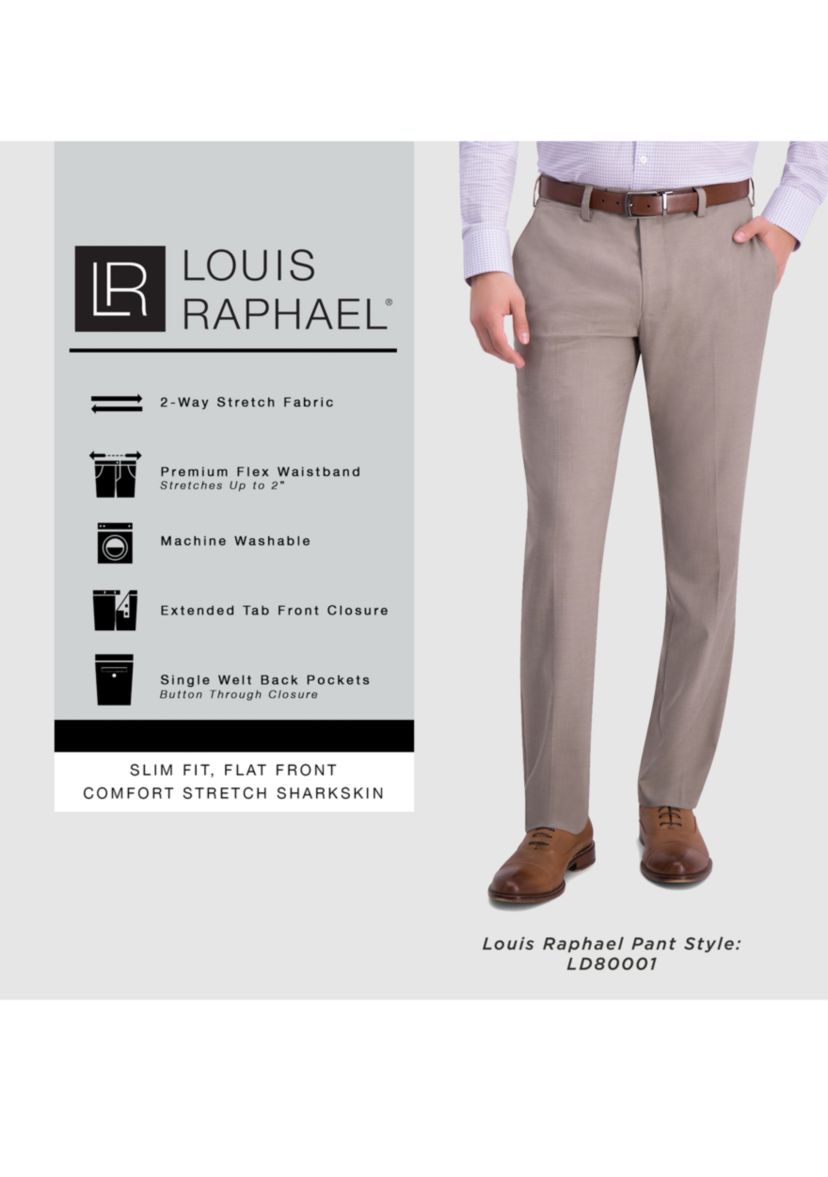 Sharkskin Slim Fit Flat Front Dress Pants