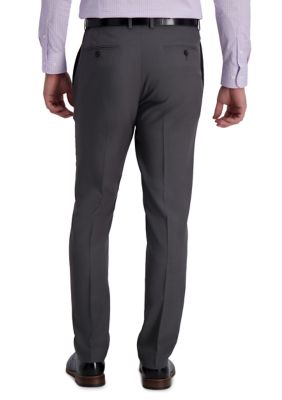 Louis Raphael Comfort Stretch Stria Slim Fit Flat Front Dress Pant In Dk  Grey