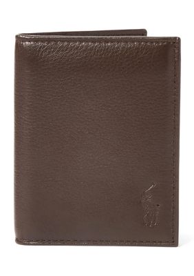 Polo Ralph Lauren Men's Pebbled Leather Billfold Wallet, Brown -  0888188454996