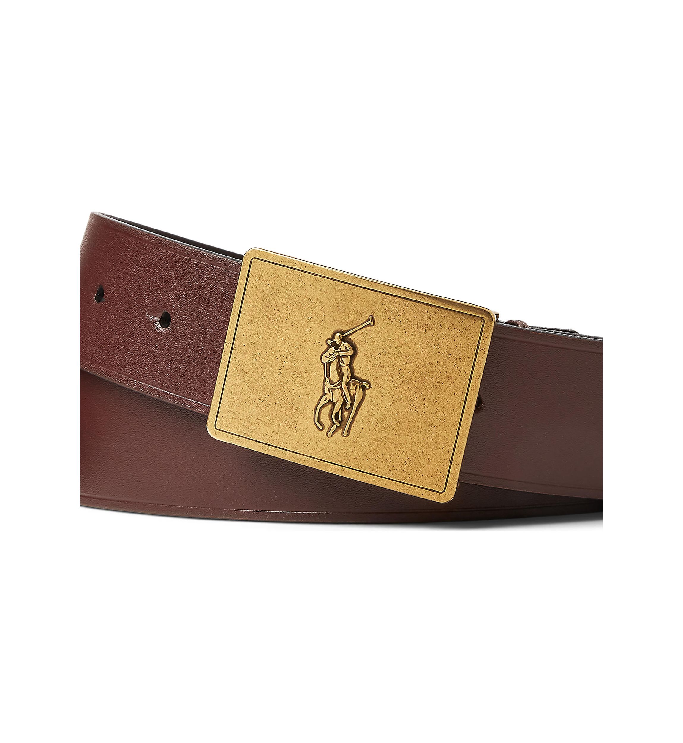 Pony Plaque Leather Belt