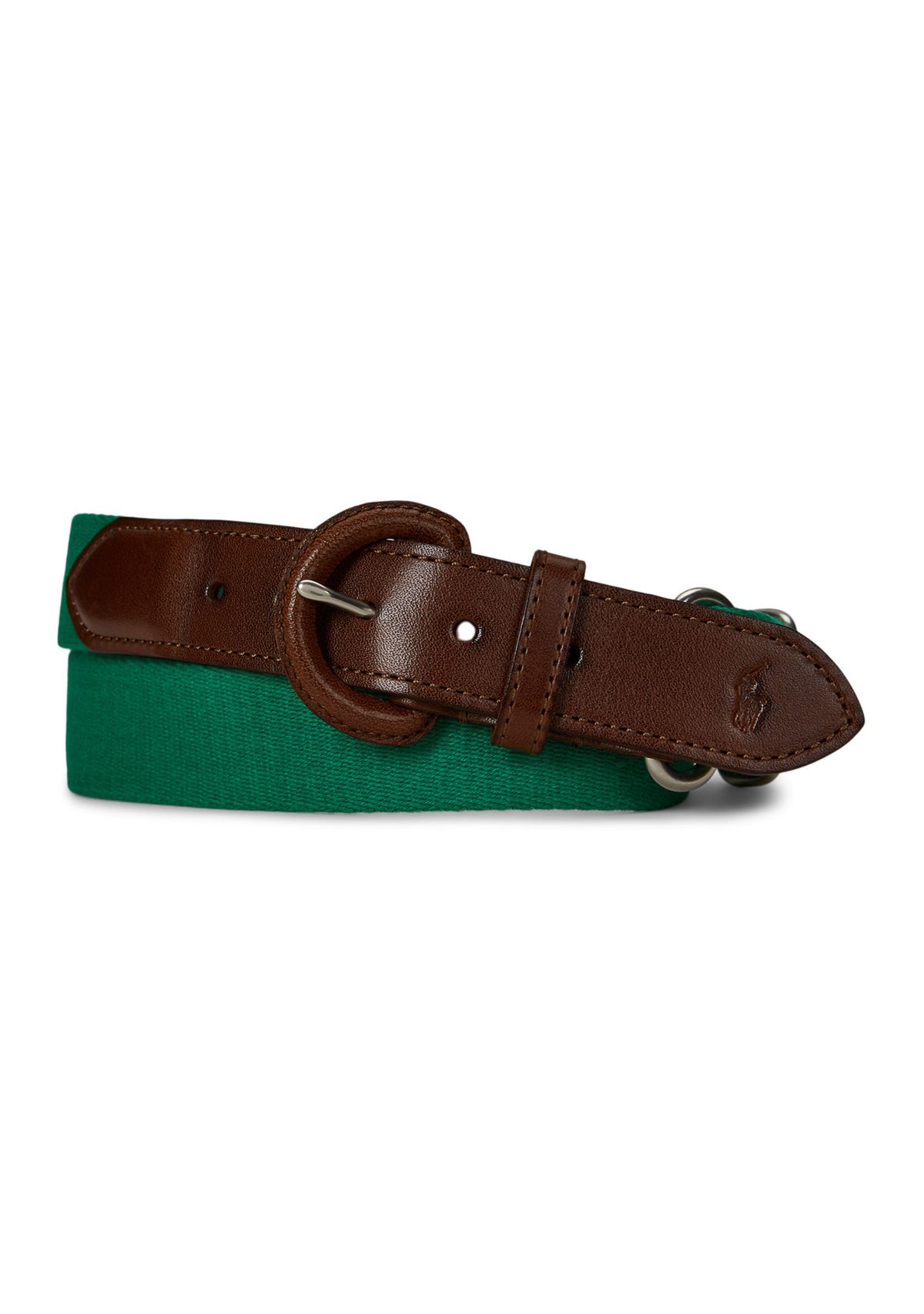 Webbed Cotton & Leather Belt