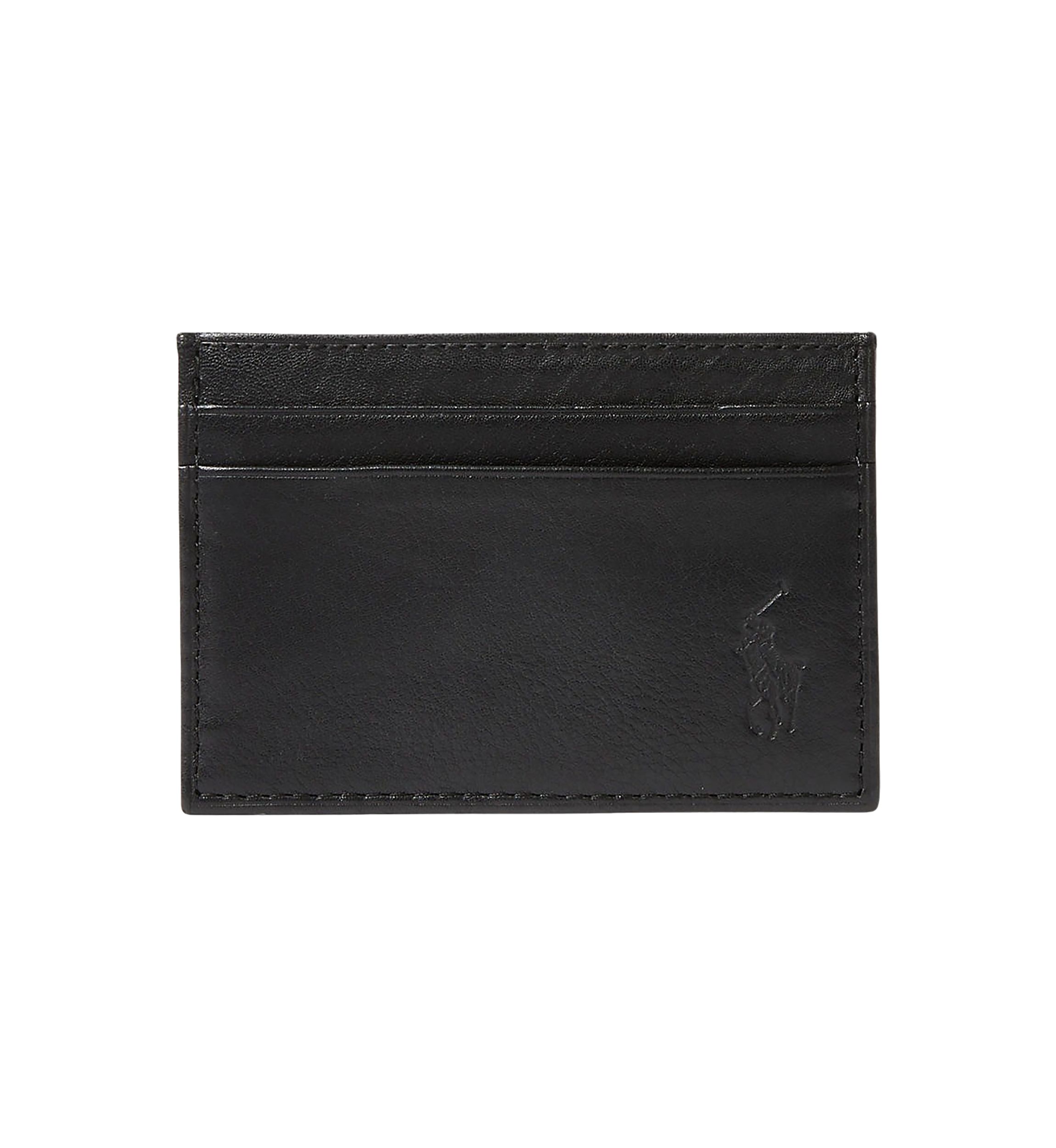 Pebbled Leather Card Case with Money Clip