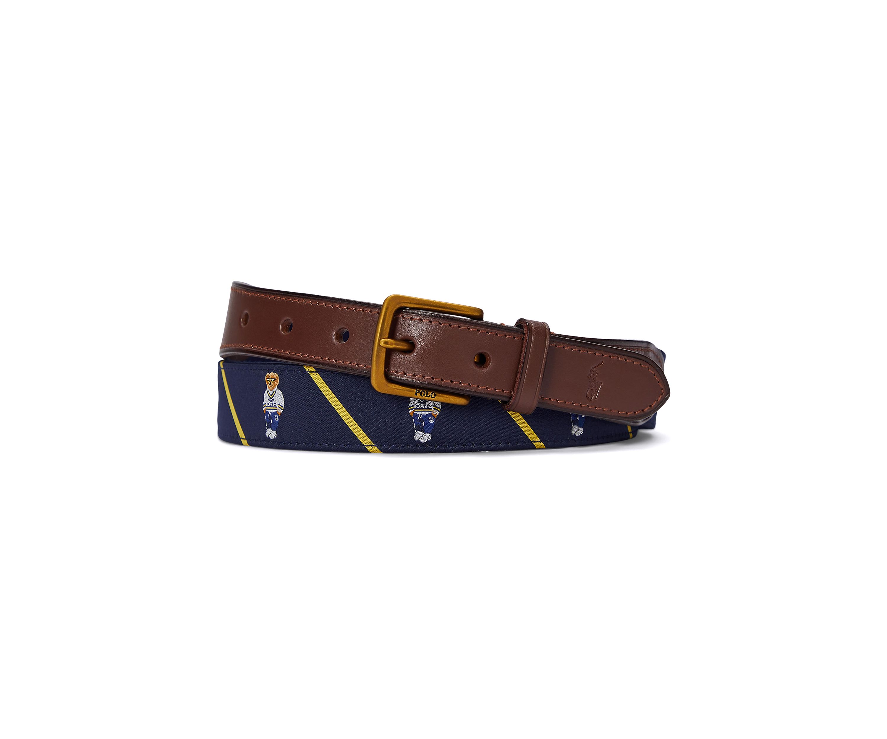 Polo Bear Leather Trim Belt