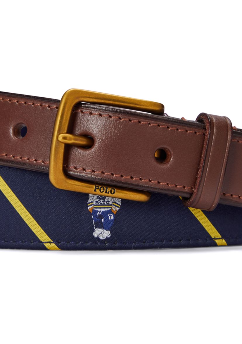 Polo Bear Leather Trim Belt
