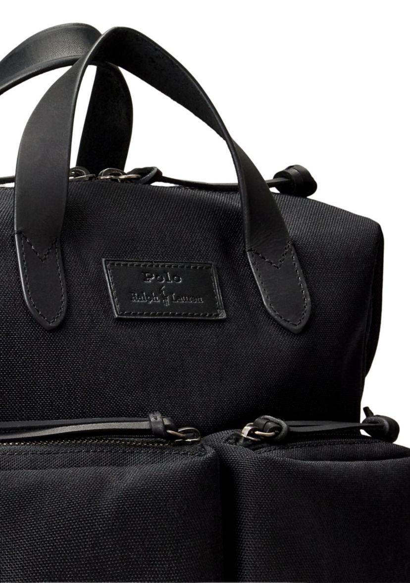 Leather-Trim Convertible Backpack-Tote