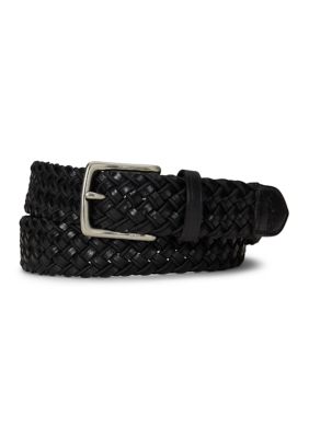 Polo Ralph Lauren Men's Leather & Braided Cord Woven Belt
