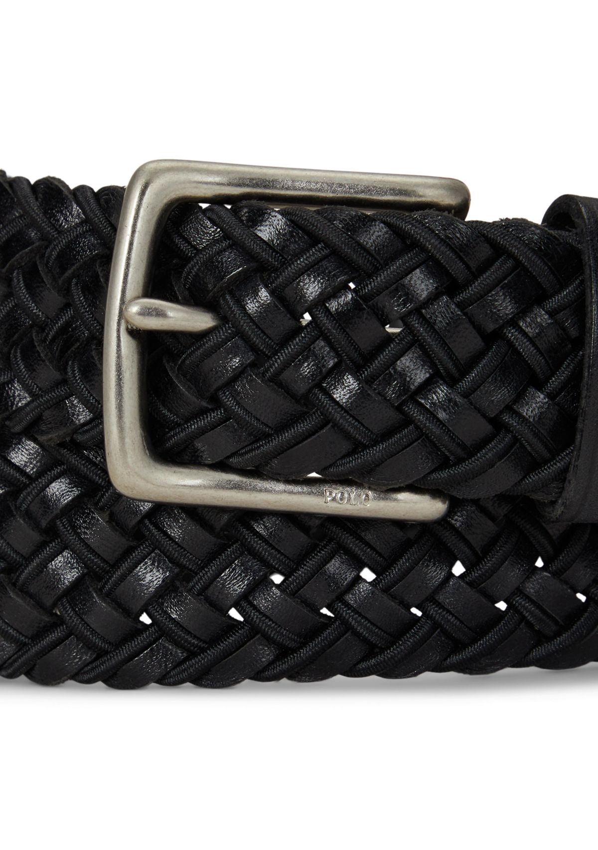 Leather & Braided Cord Woven Belt