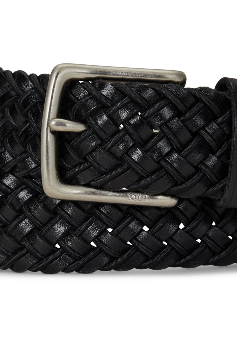 Leather & Braided Cord Woven Belt