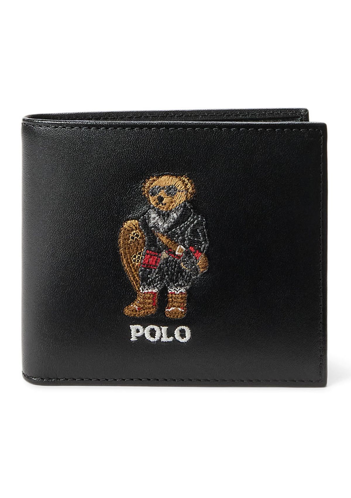 Womens Polo Bear Leather Billfold Wallet
