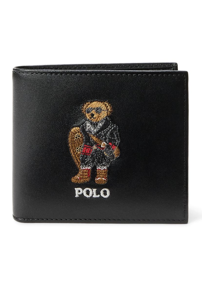 Womens Polo Bear Leather Billfold Wallet