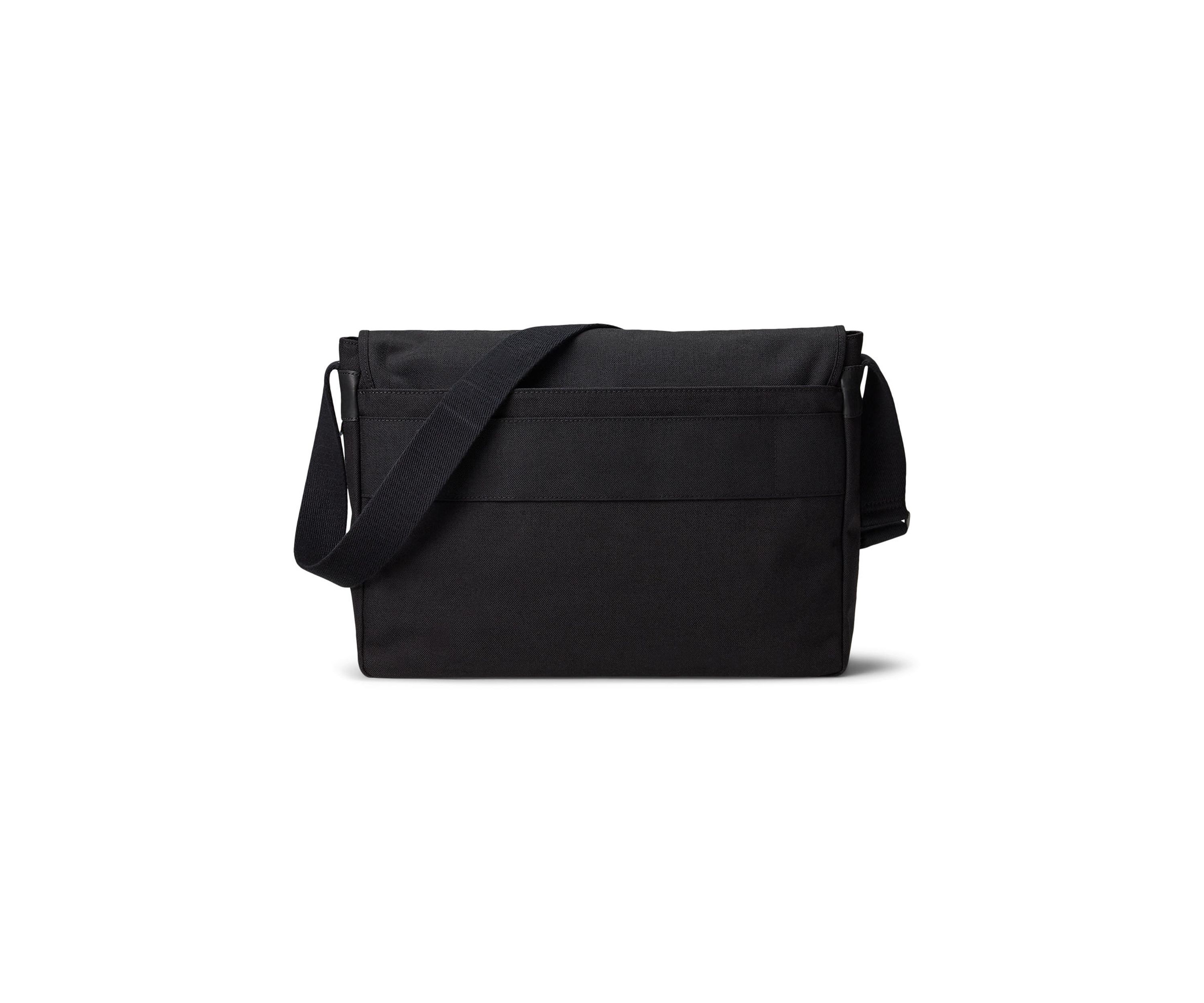 Leather-Trim Travel Messenger Bag