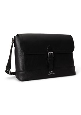 Polo Ralph Lauren Men's Pebbled Leather Messenger Bag