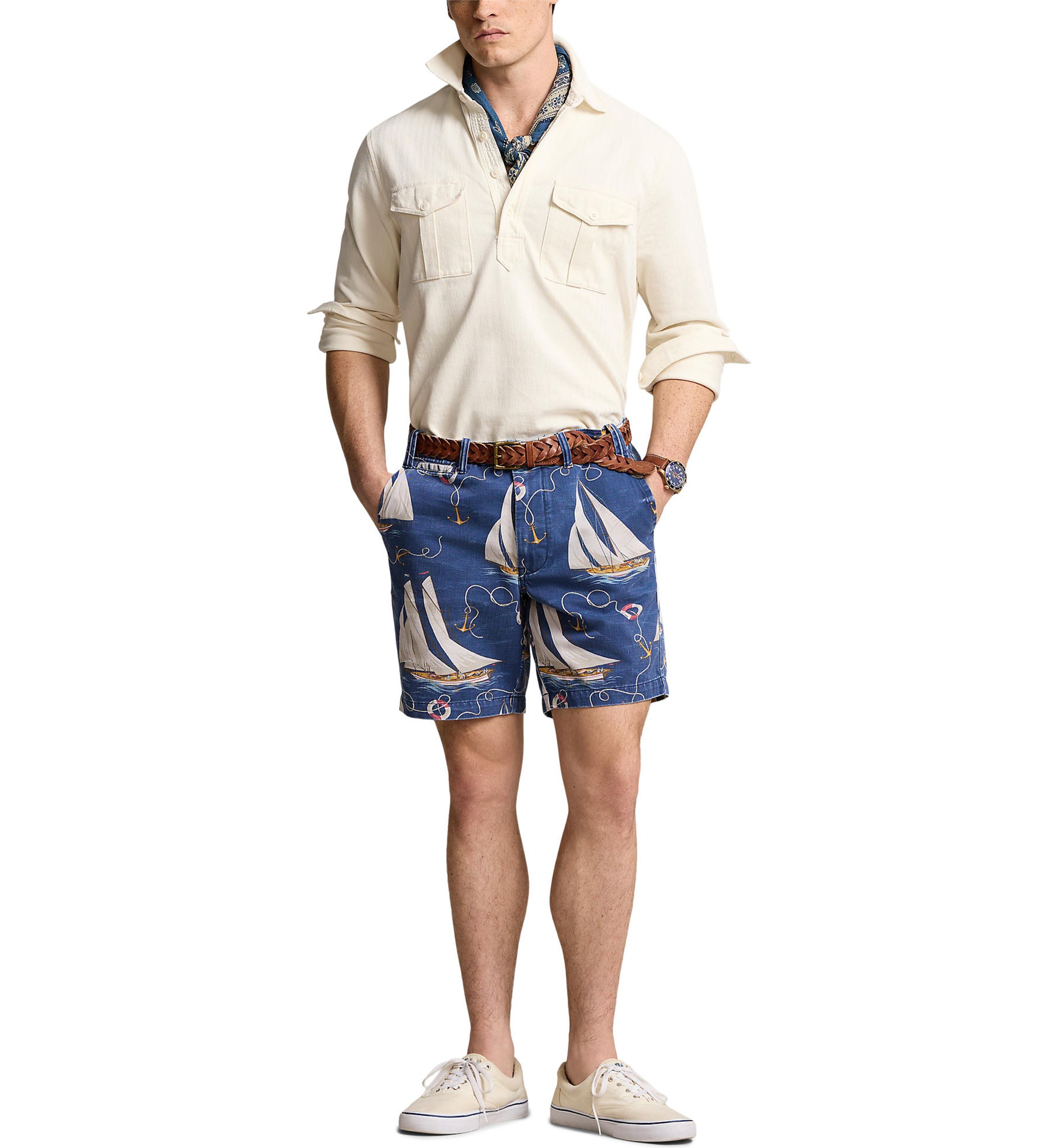 8-Inch Straight Fit Sailboat Twill Shorts
