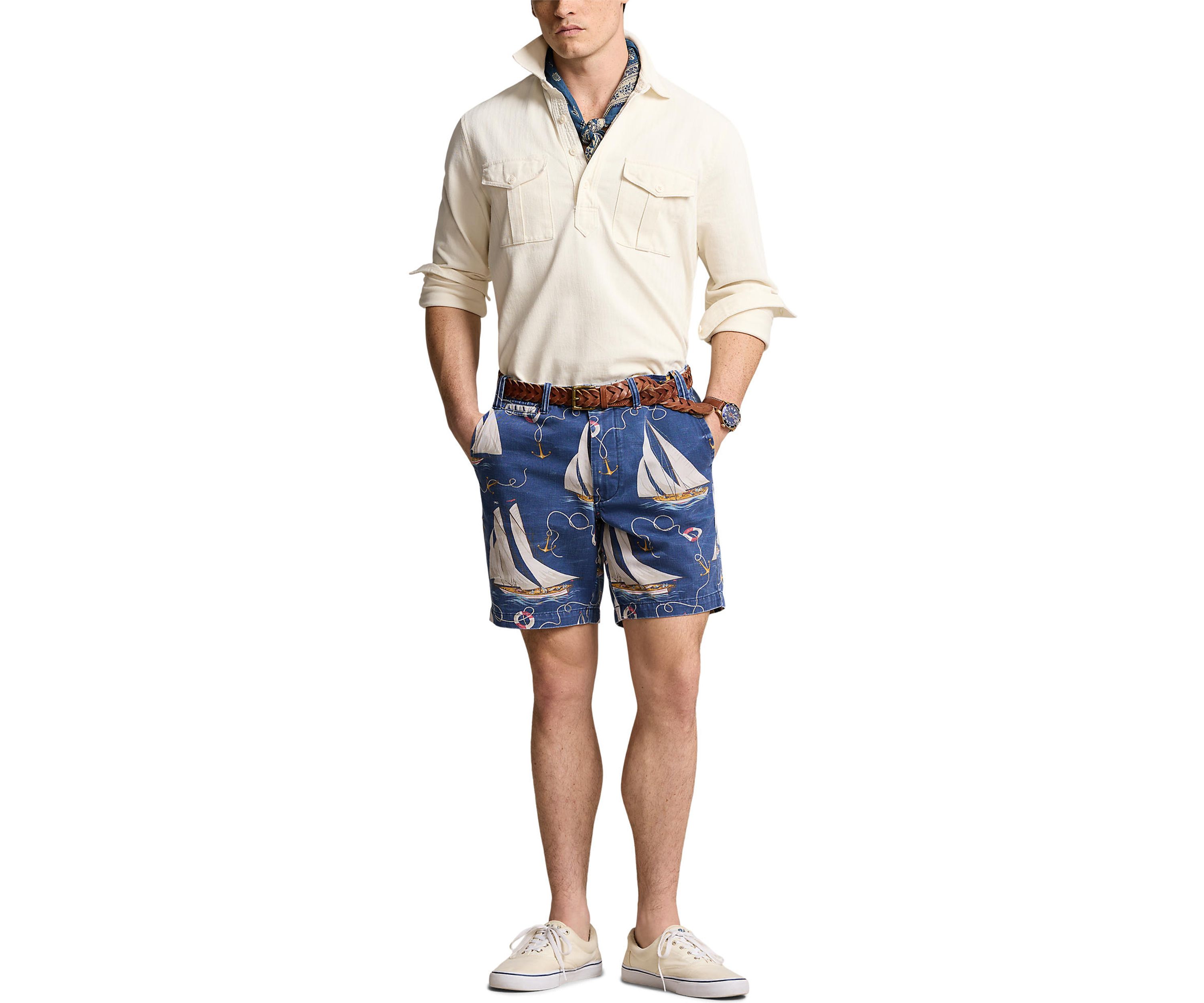 8-Inch Straight Fit Sailboat Twill Shorts