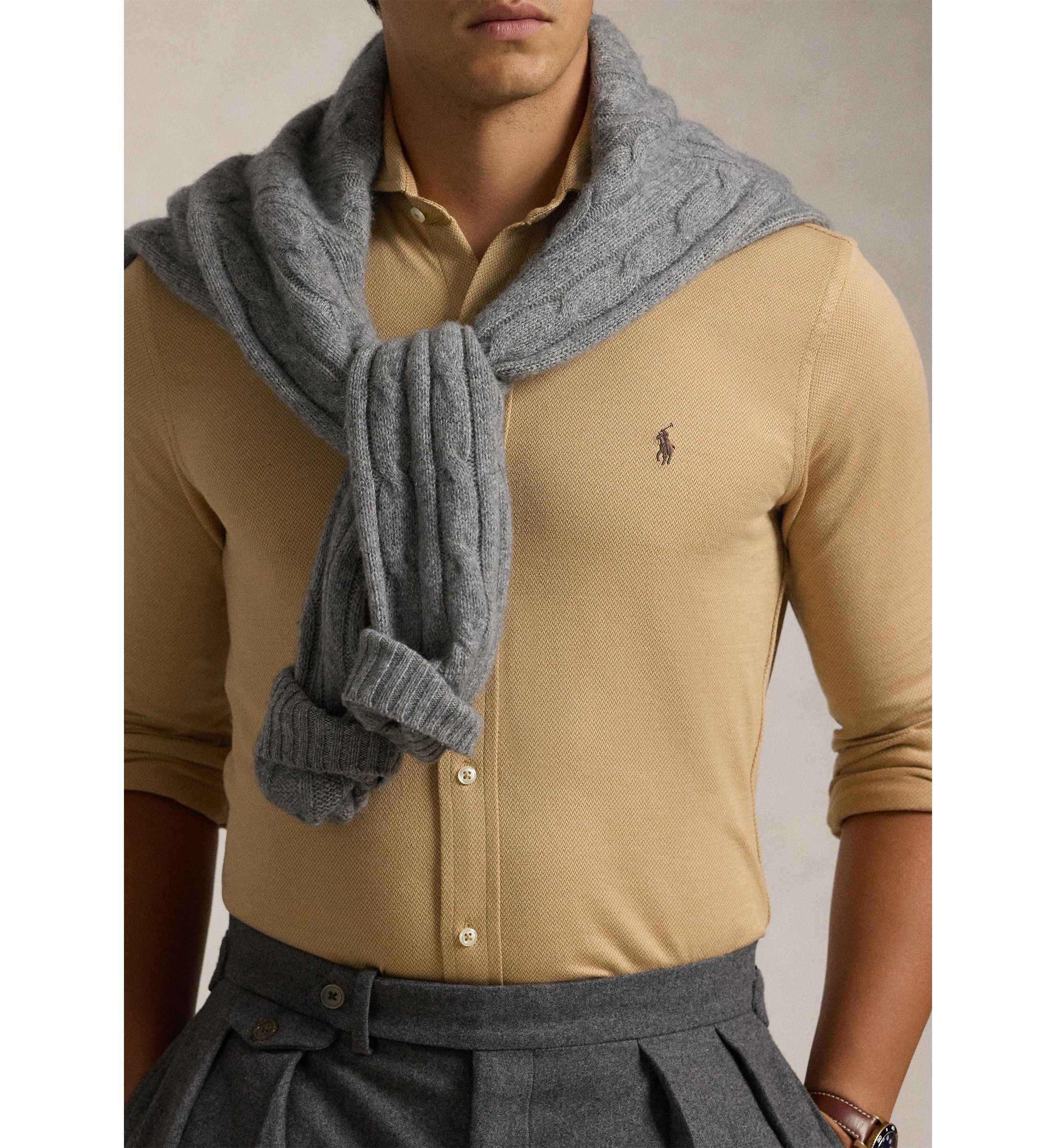 Herringbone Jacquard-Knit Shirt
