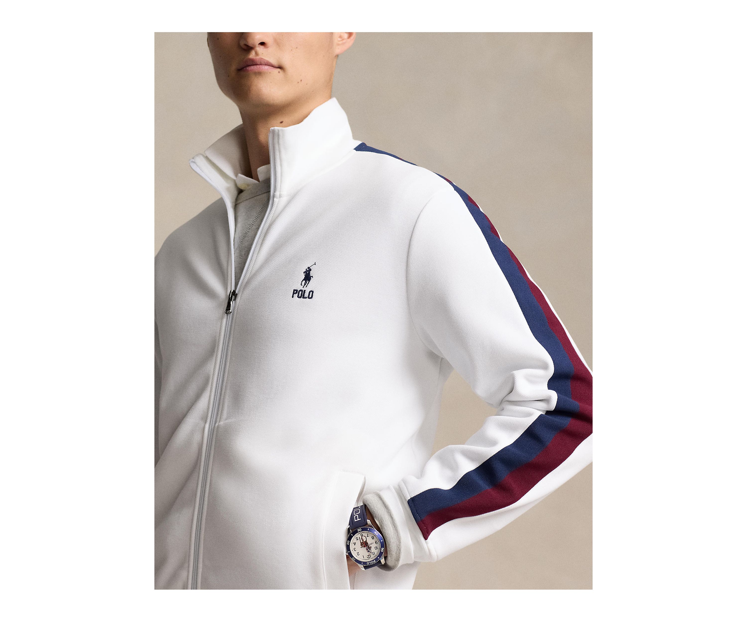 Double-Knit Mesh Track Jacket