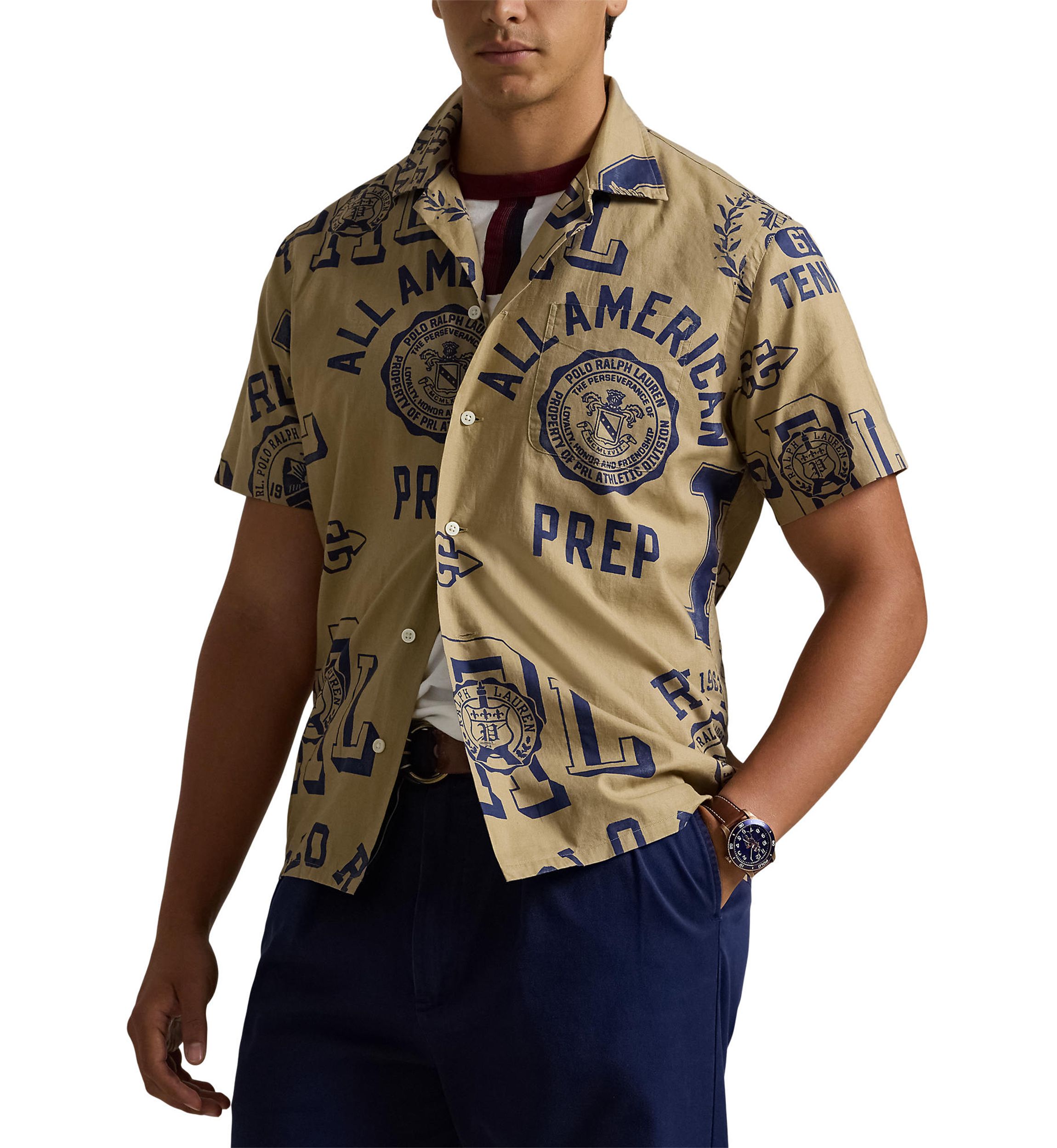 Classic Fit Cotton Linen Camp Shirt