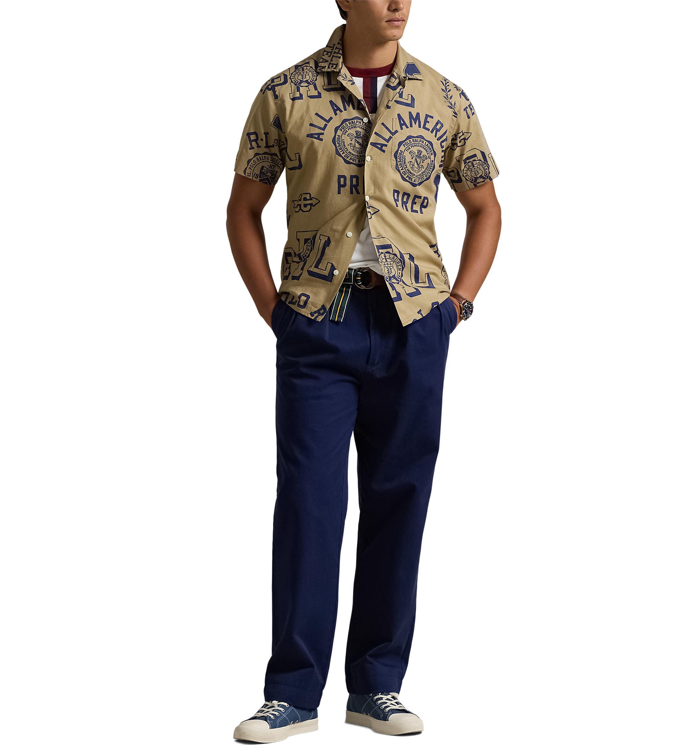 Classic Fit Cotton Linen Camp Shirt
