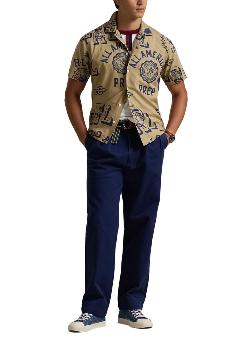 Classic Fit Cotton Linen Camp Shirt