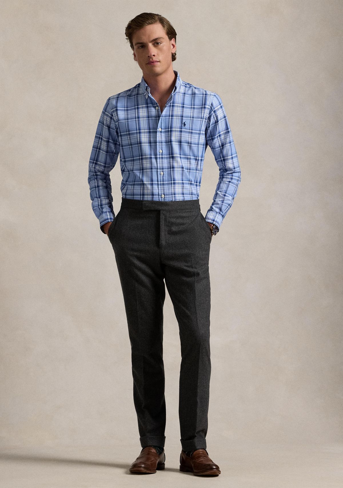 Classic Fit Plaid Oxford Shirt