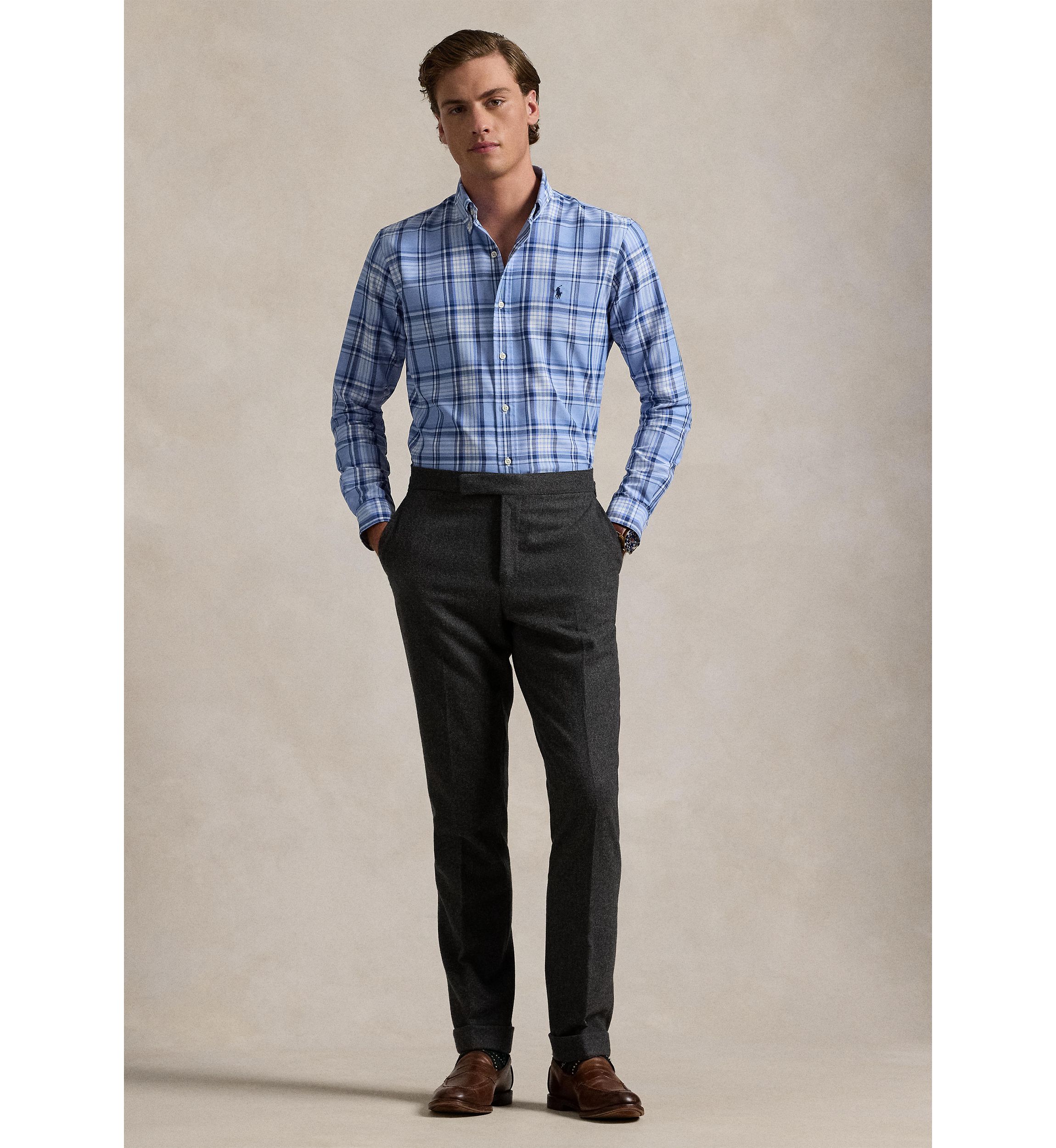 Classic Fit Plaid Oxford Shirt