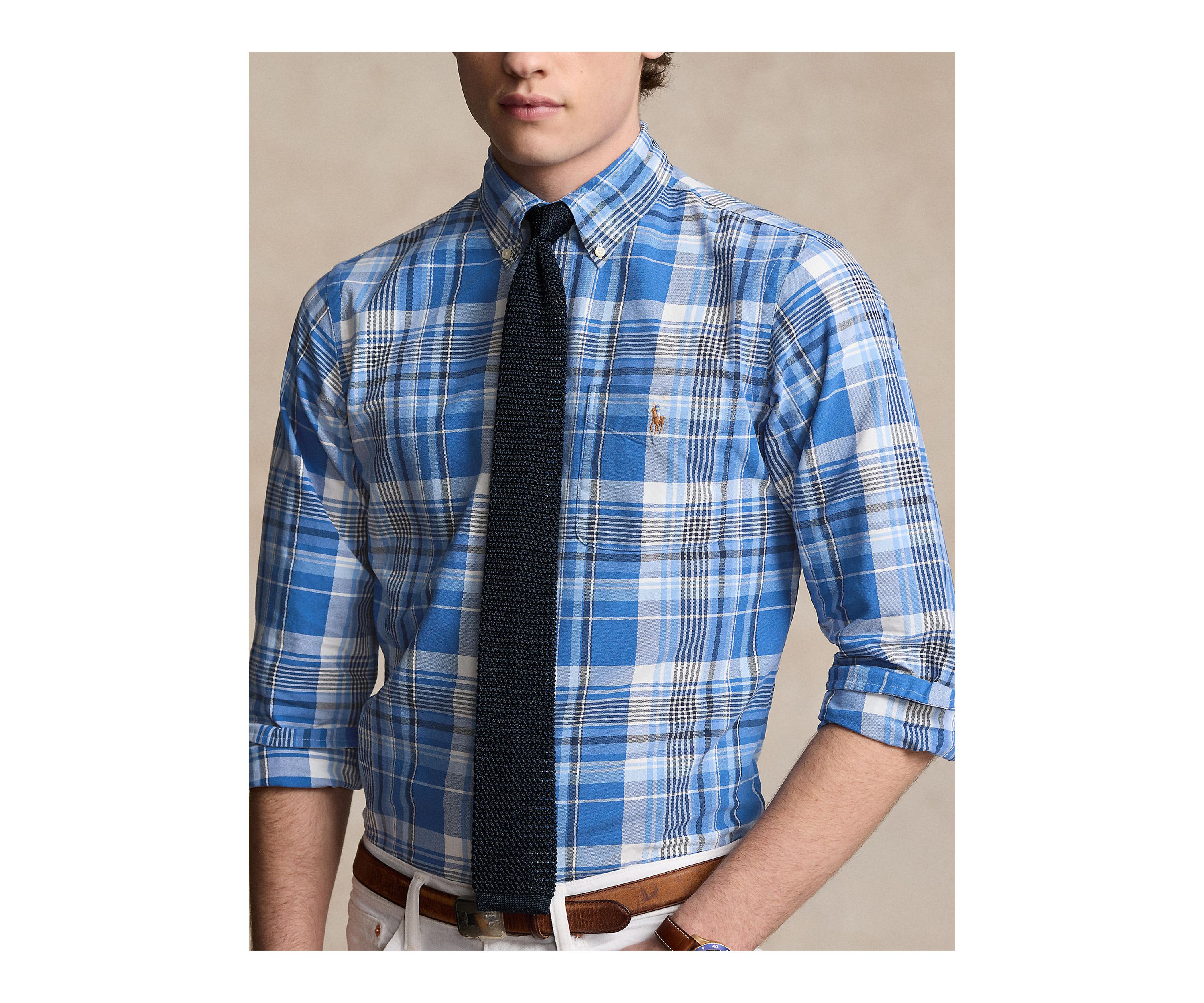 Classic Fit Plaid Oxford Shirt