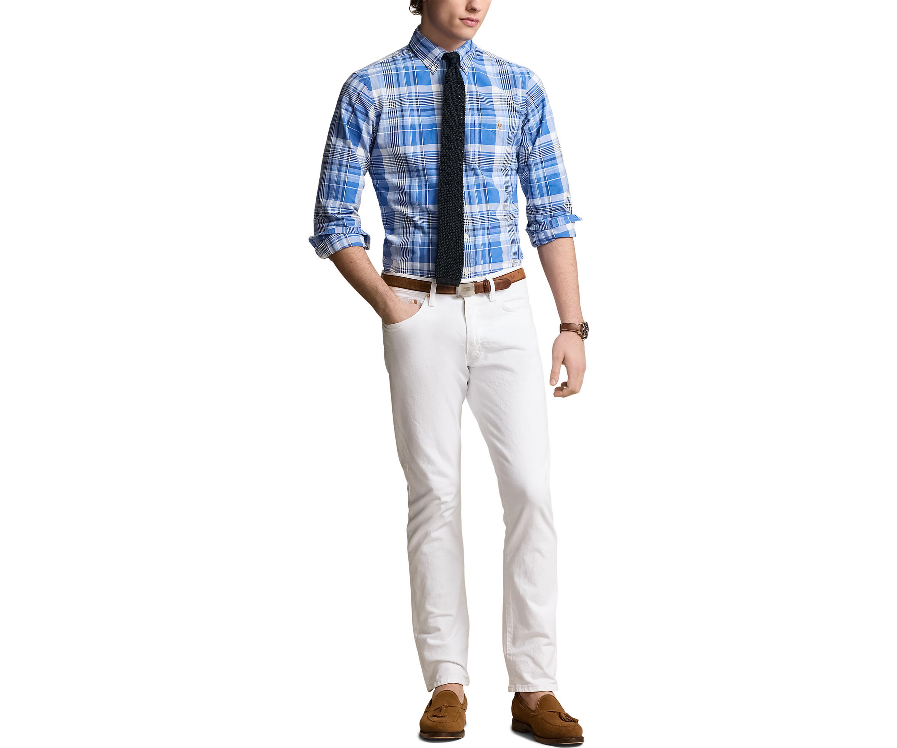 Classic Fit Plaid Oxford Shirt