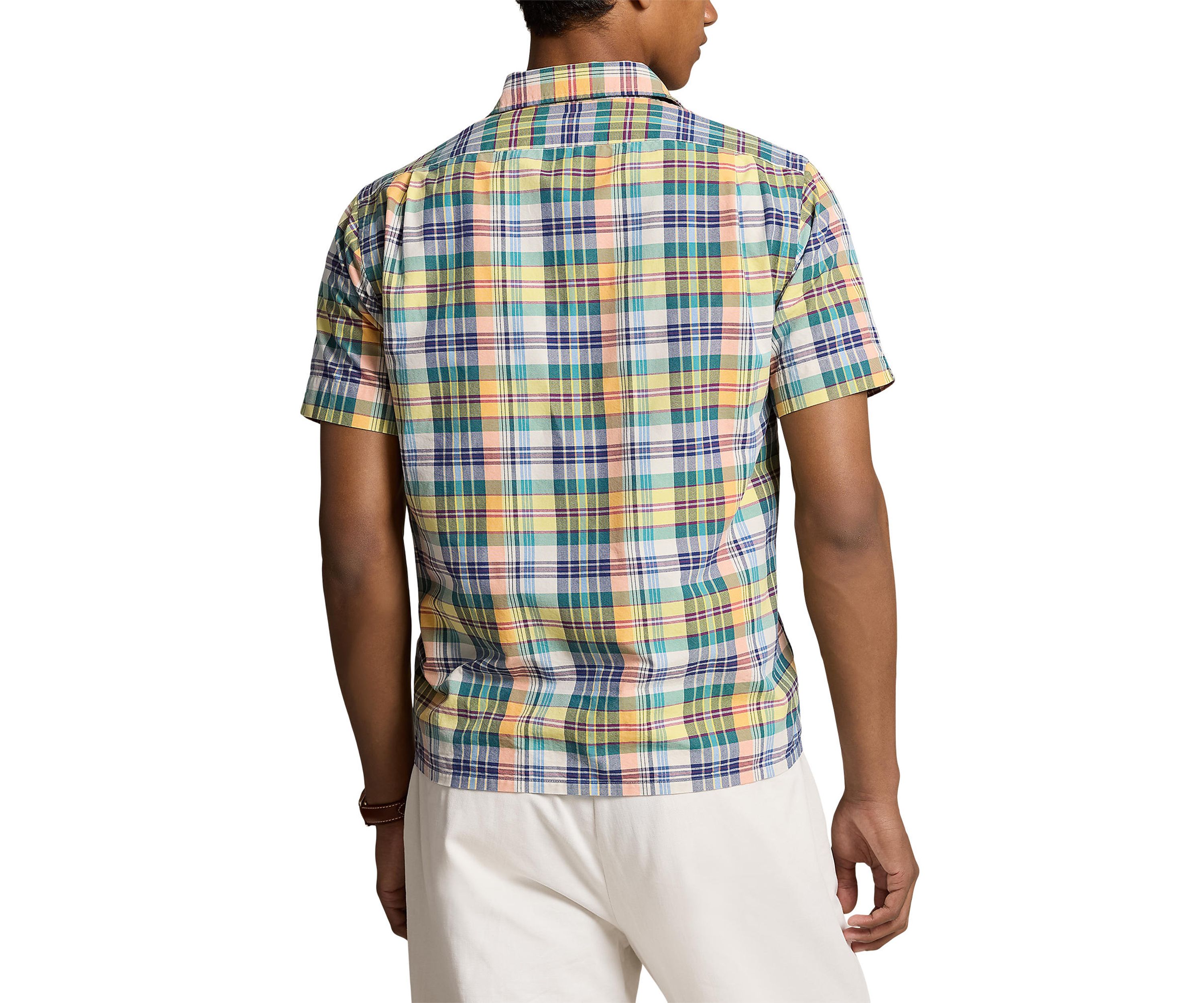 Classic Fit Plaid Oxford Camp Shirt