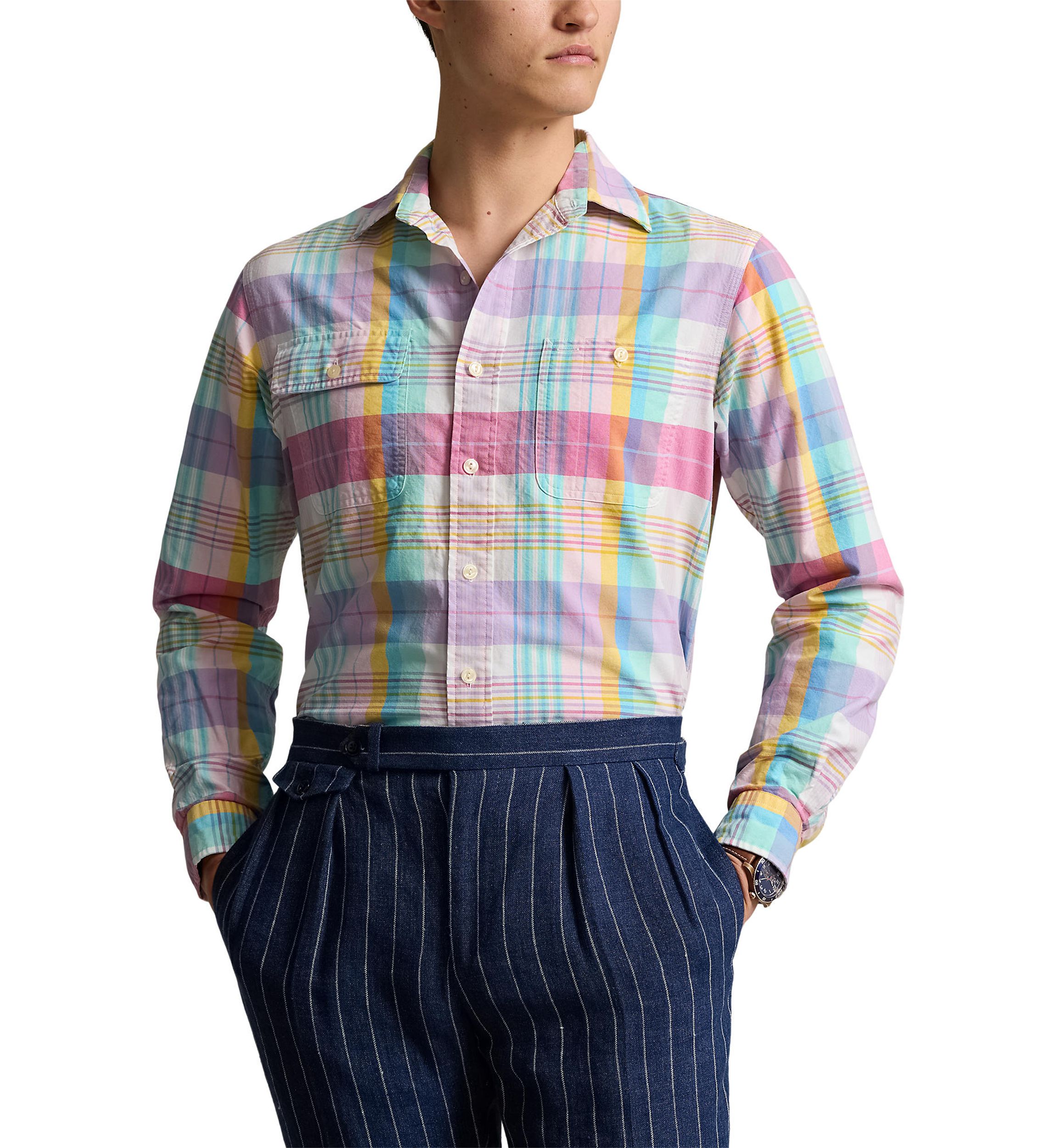 Classic Fit Plaid Oxford Shirt