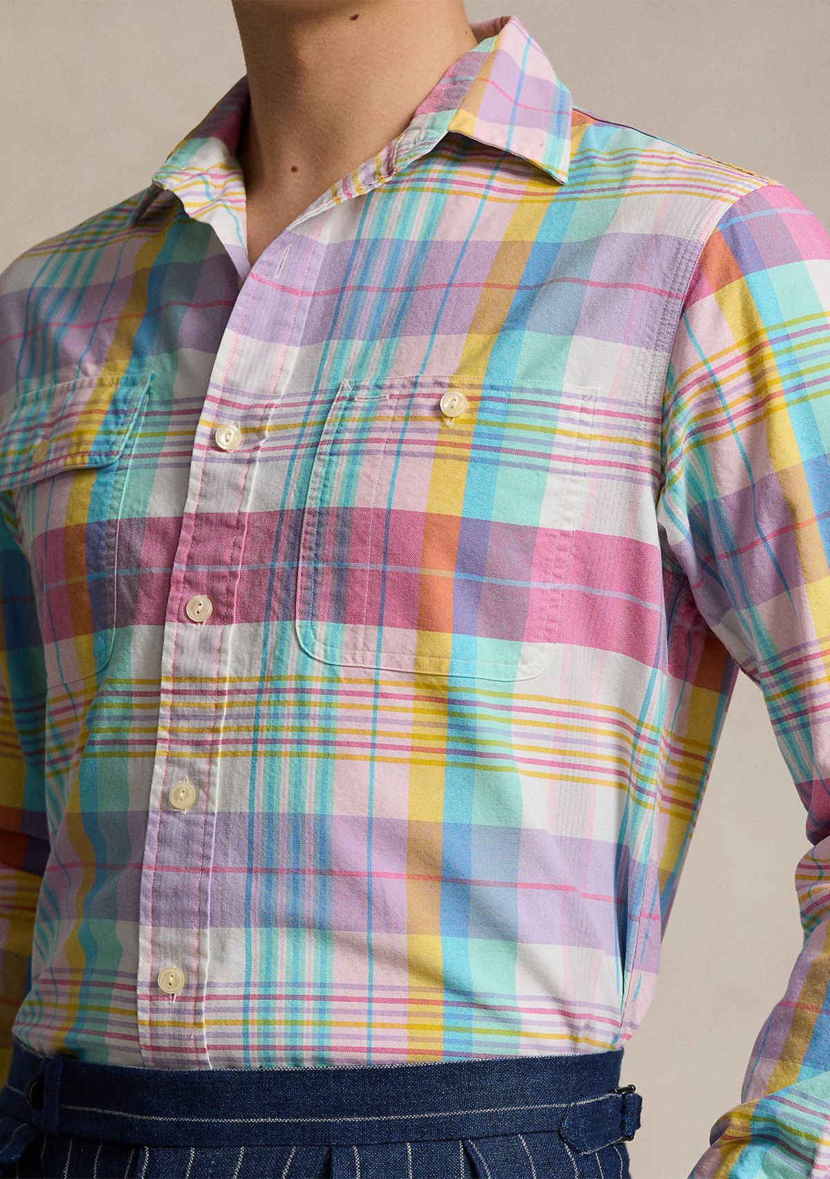 Classic Fit Plaid Oxford Shirt