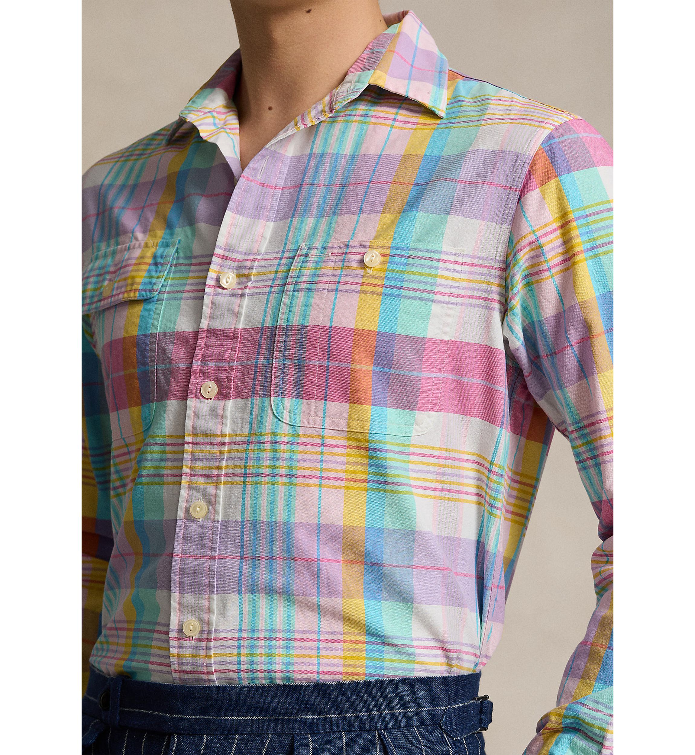 Classic Fit Plaid Oxford Shirt