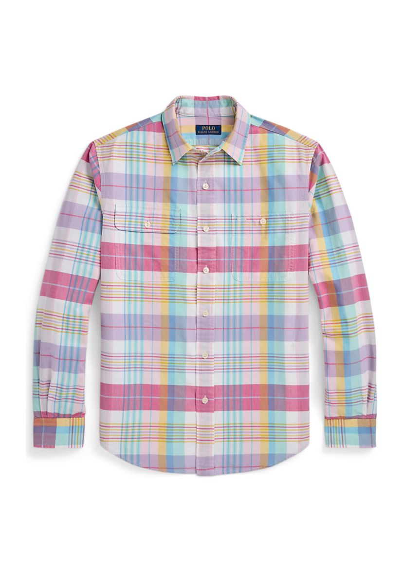 Classic Fit Plaid Oxford Shirt