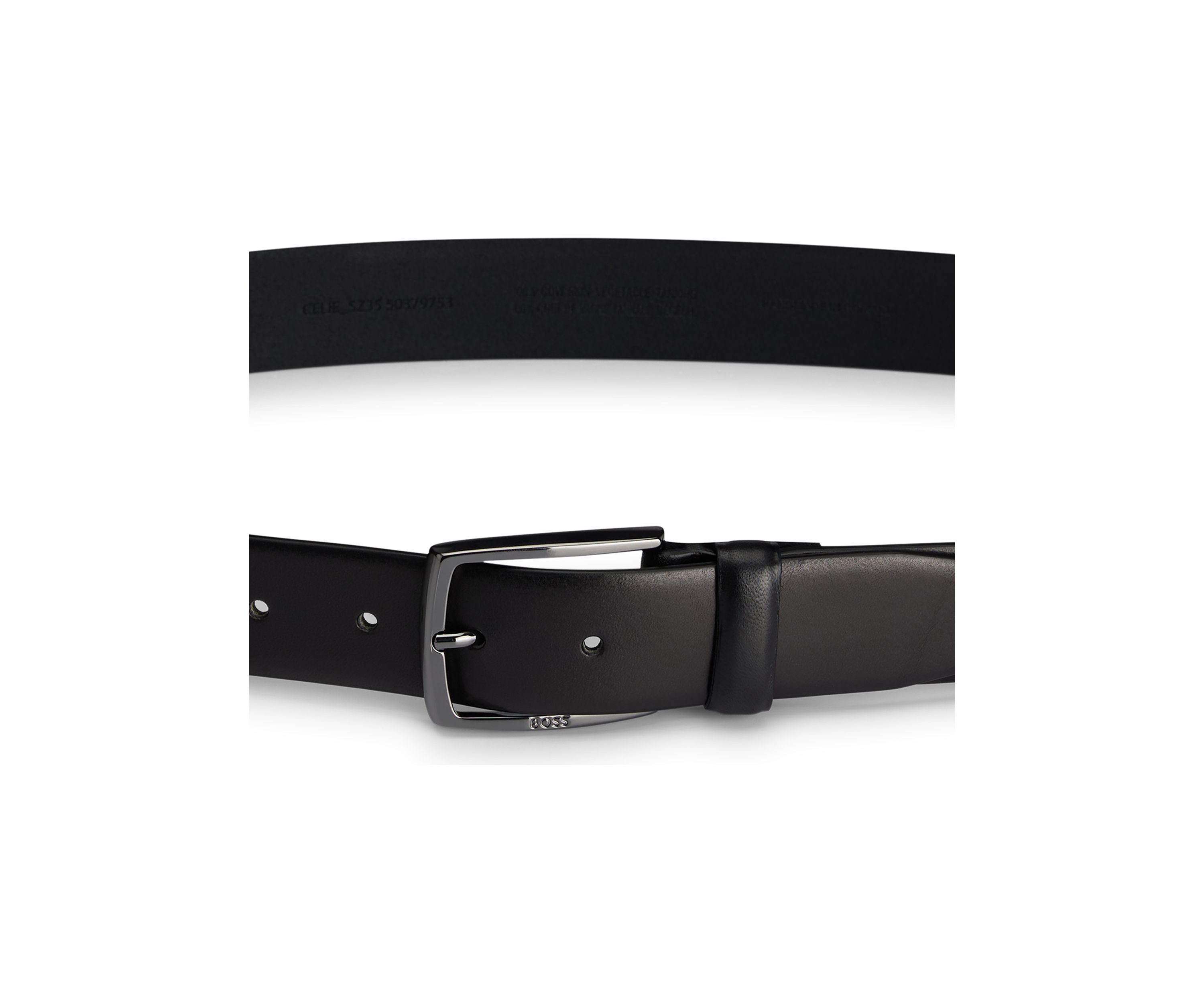 BOSS Celie Cintura Uomo In Pelle Liscia Con Fibbia In Metallo, Larghezza 3,5 Cm, Regolabile - 2