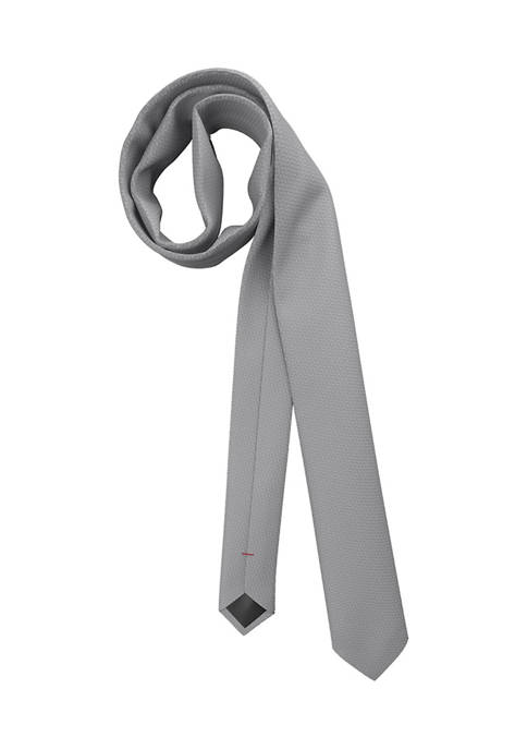 Hugo Boss Textured Solid Silver Tie