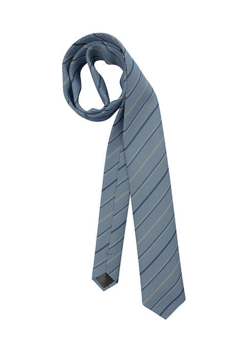 Hugo Boss Textured Stripe Medium Blue Tie