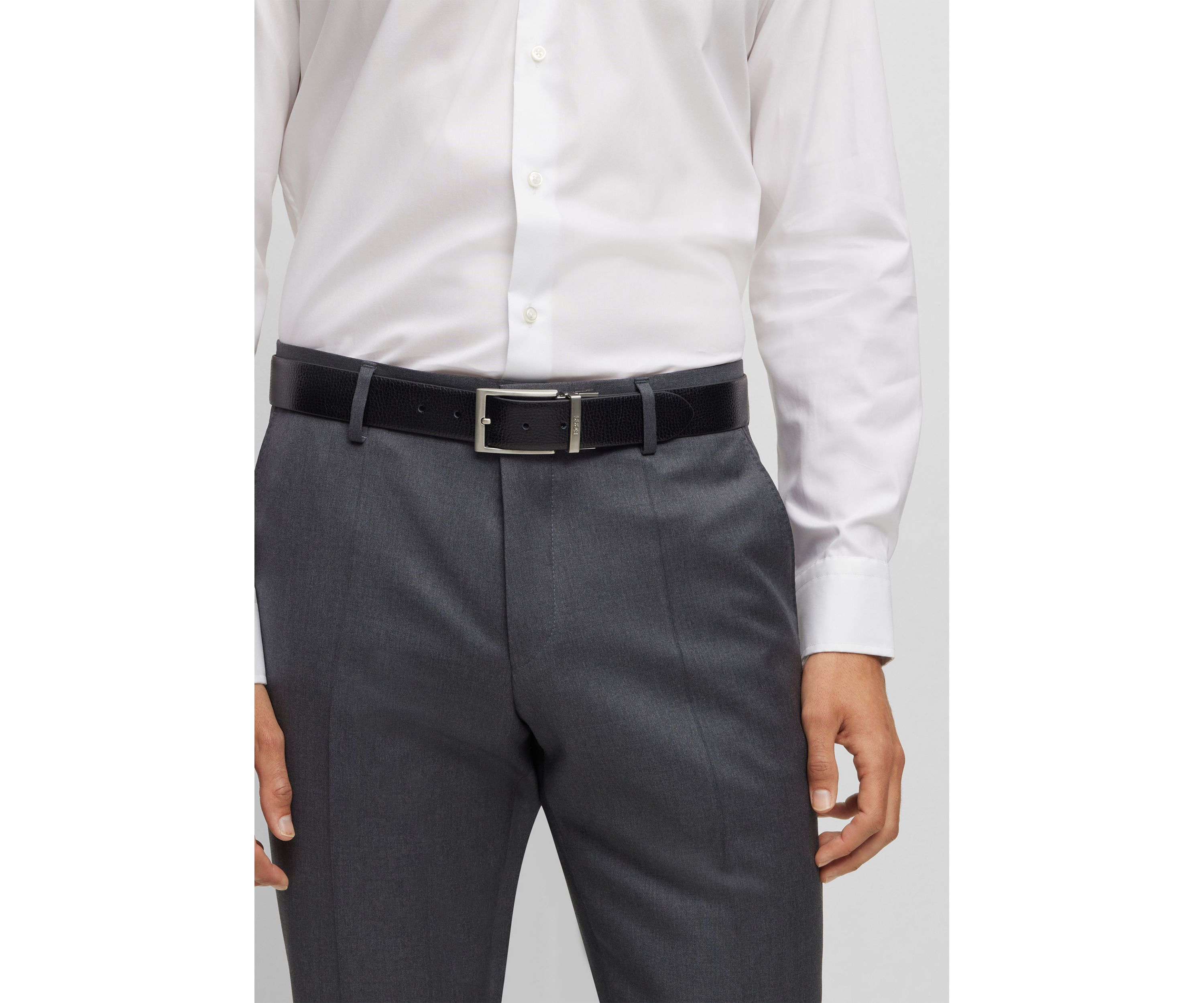 Ollie Pebbled Leather Reversible Belt