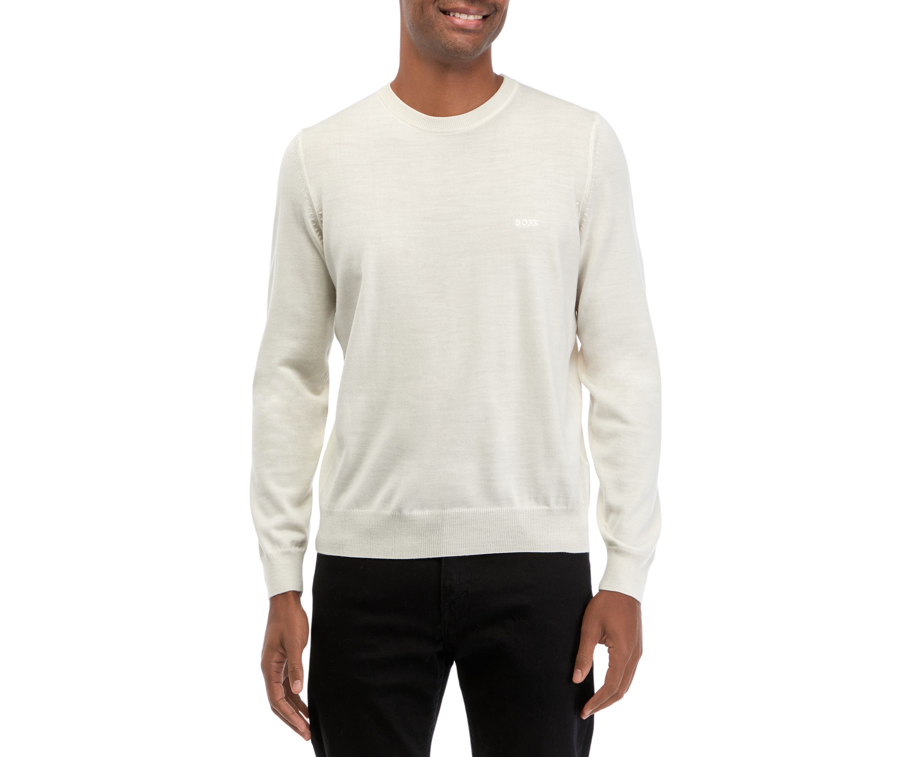 Mens Regular Fit Sweater with Embroidered Logo 