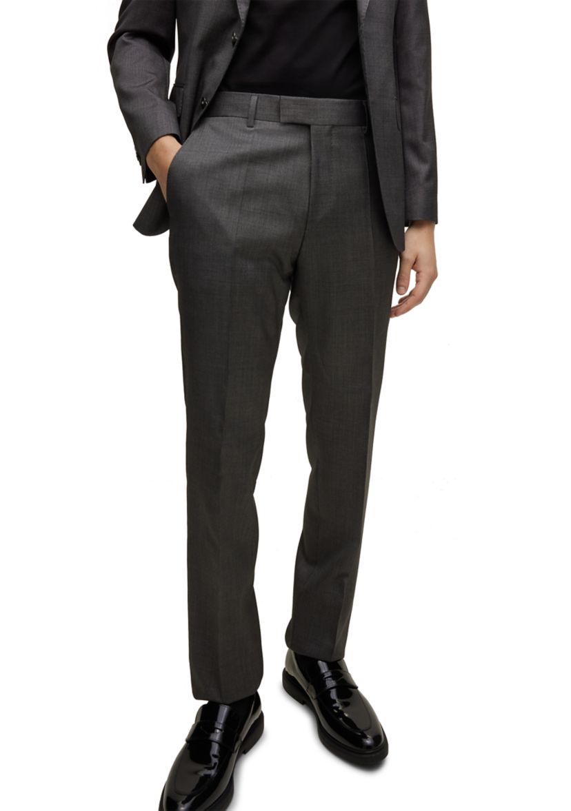 Slim Fit Micro Pattern Virgin Wool Coat