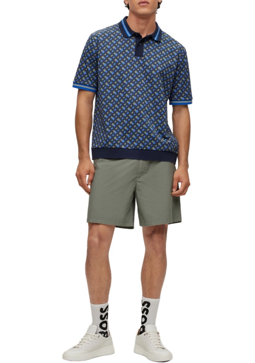 Mens Short Sleeve Printed Polo Shirt 