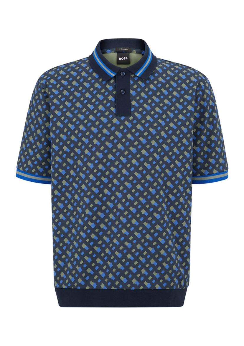 Mens Short Sleeve Printed Polo Shirt 