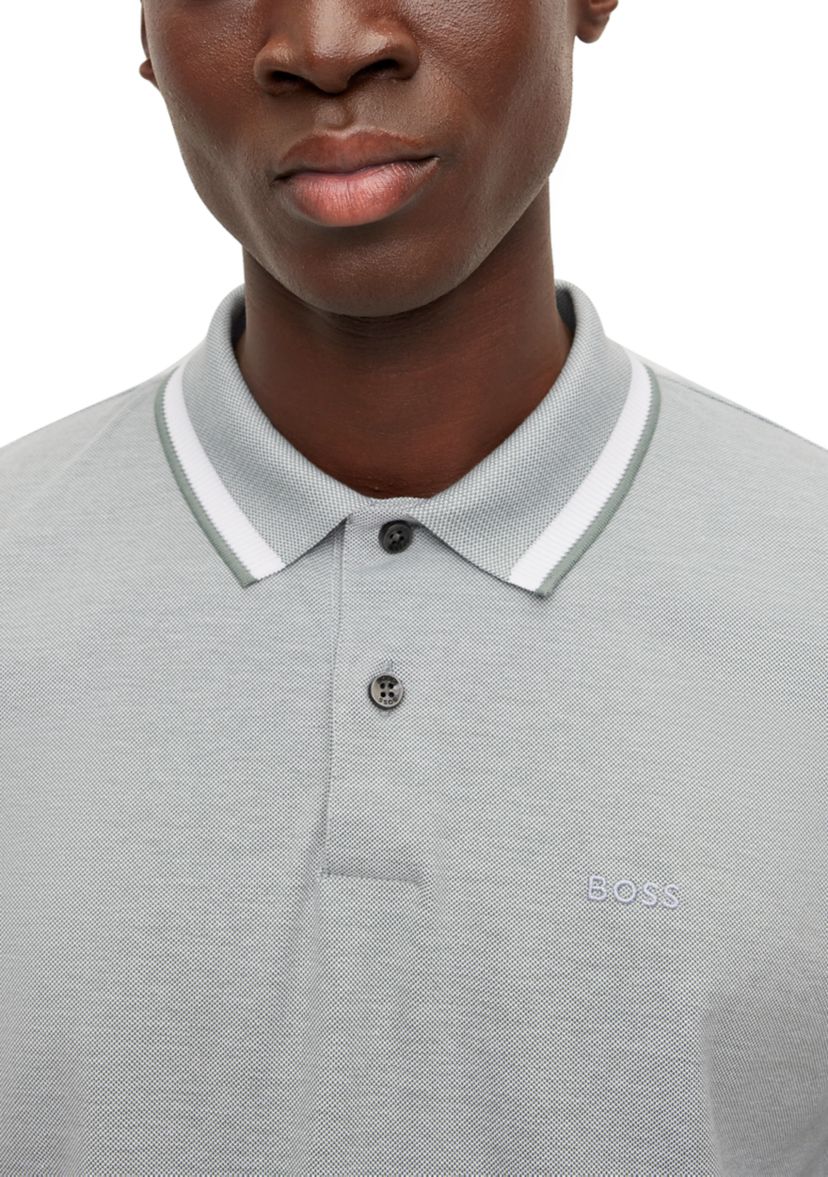 Mens Short Sleeve Solid Tipped Polo Shirt 