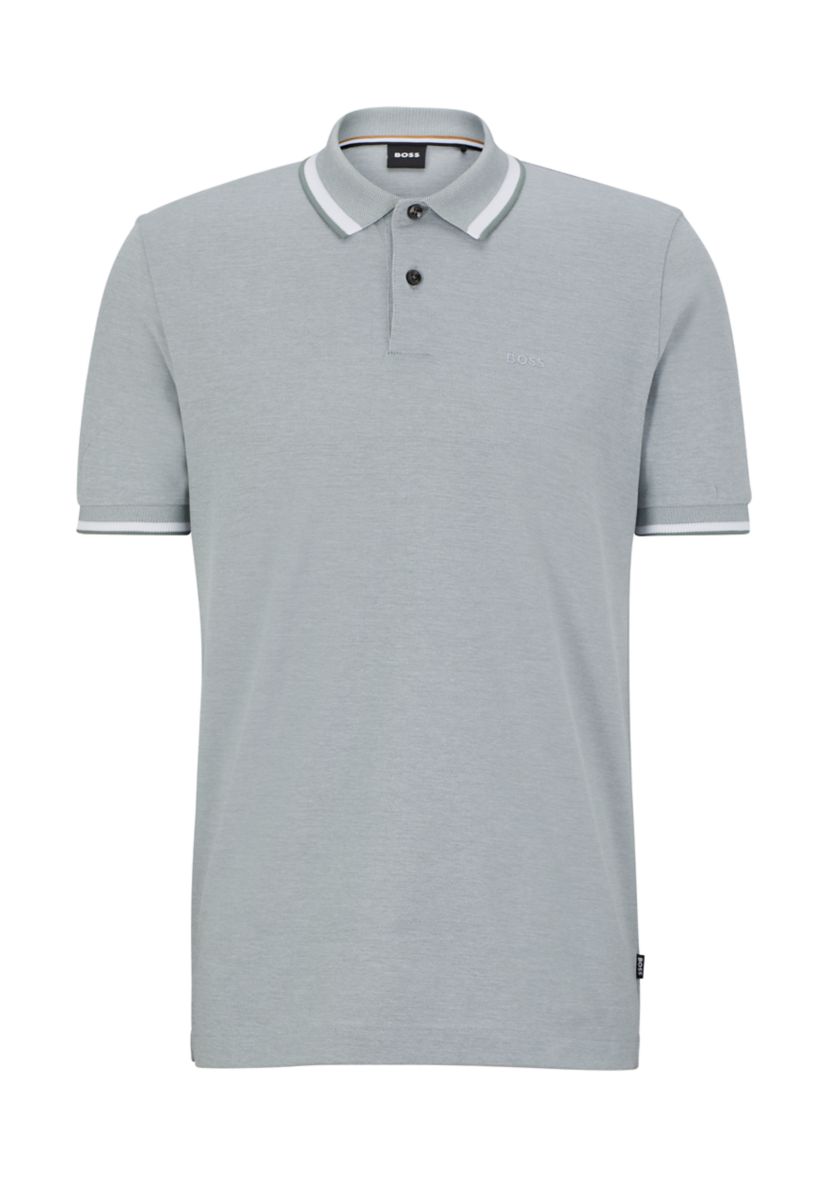 Mens Short Sleeve Solid Tipped Polo Shirt 