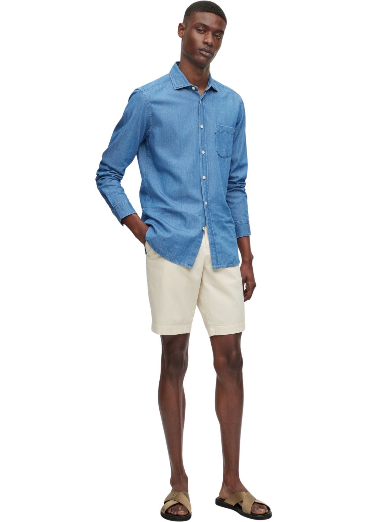 Mens Flat Front Twill Shorts
