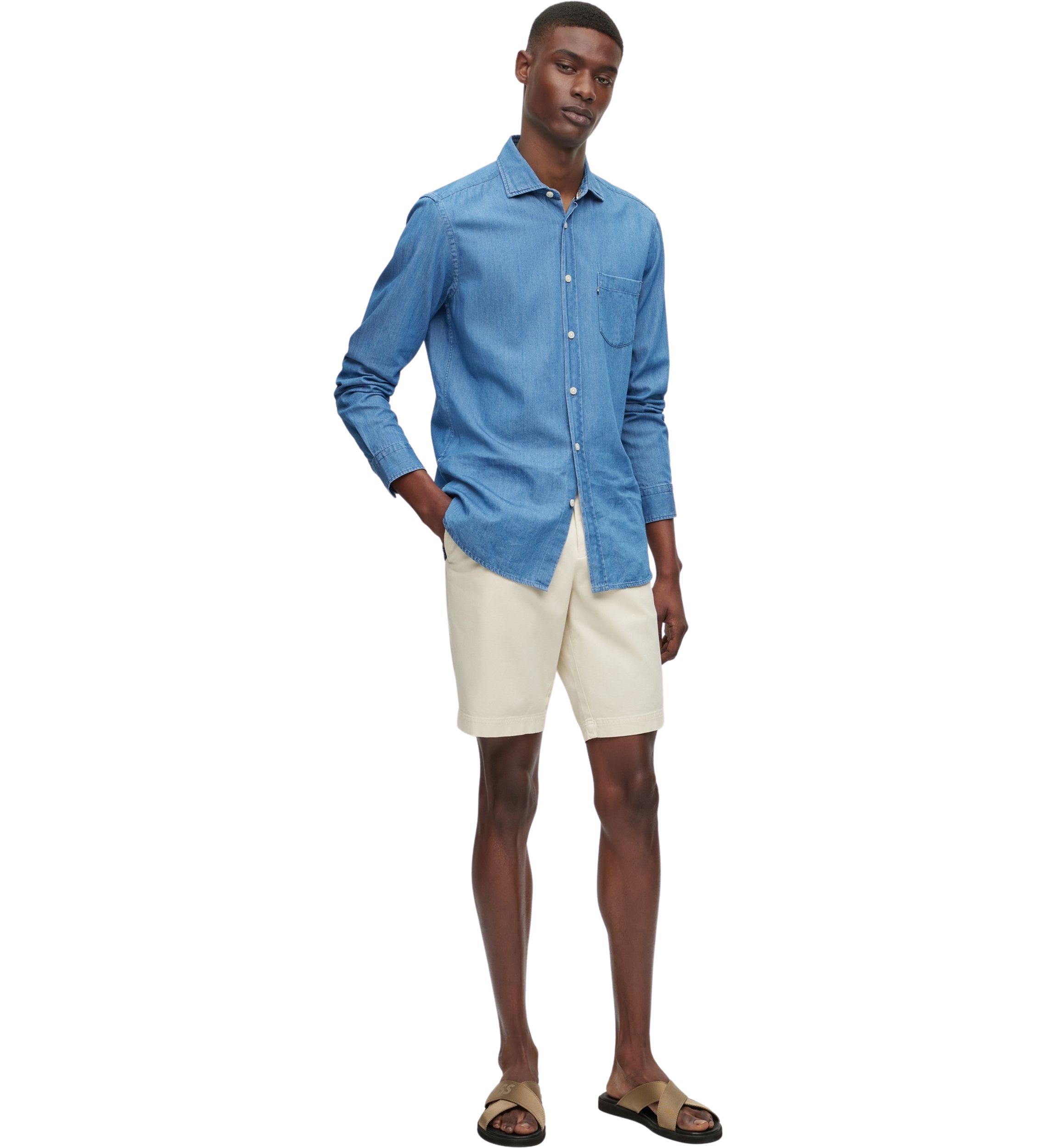 Mens Flat Front Twill Shorts