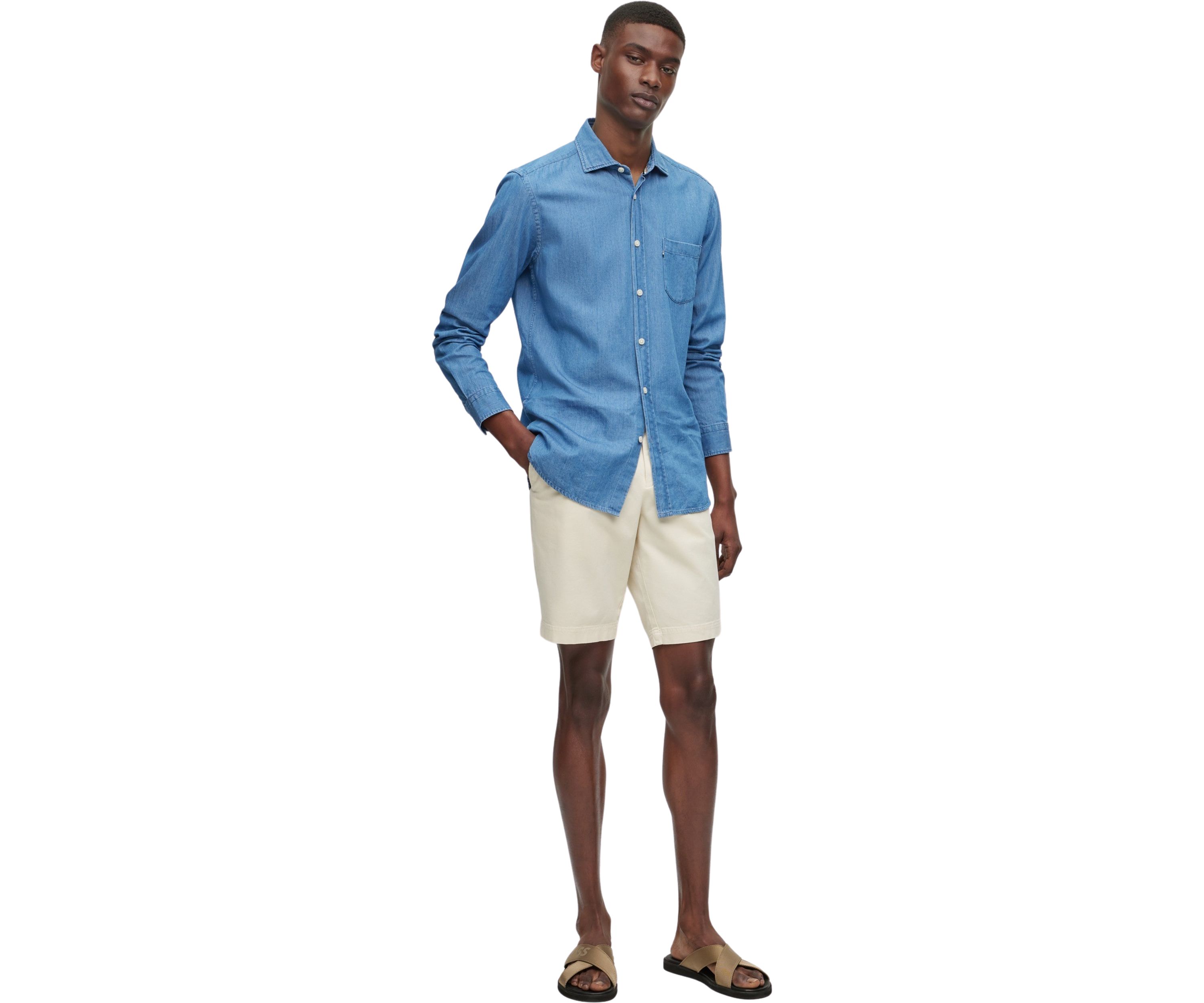Mens Flat Front Twill Shorts
