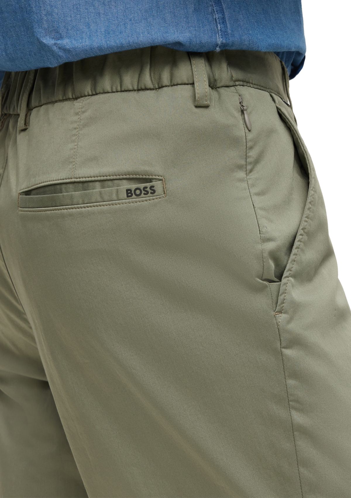 Mens Straight Leg Back Elastic Waistband Pants