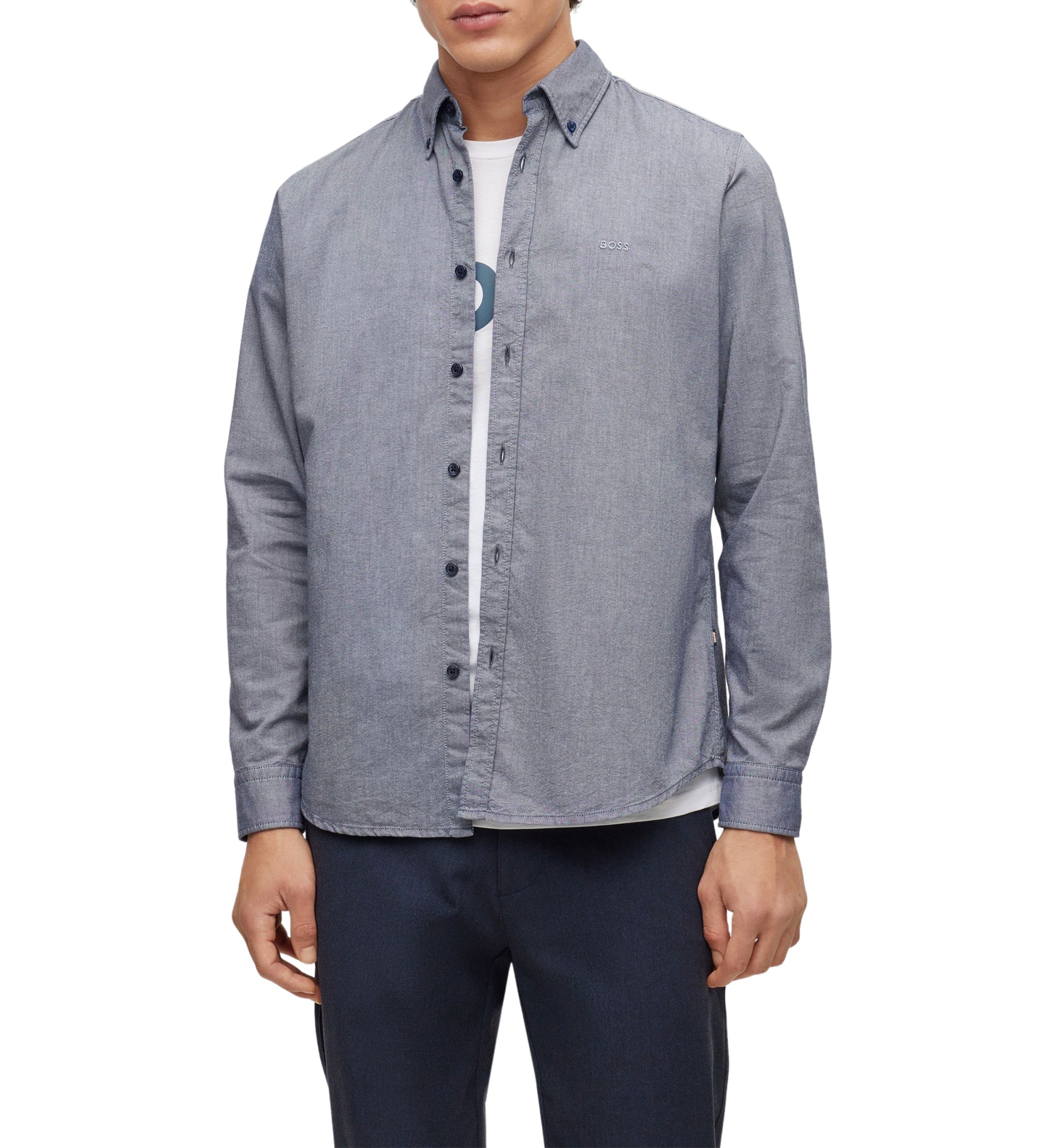  Mens Long Sleeve Button Down Collared Shirt 