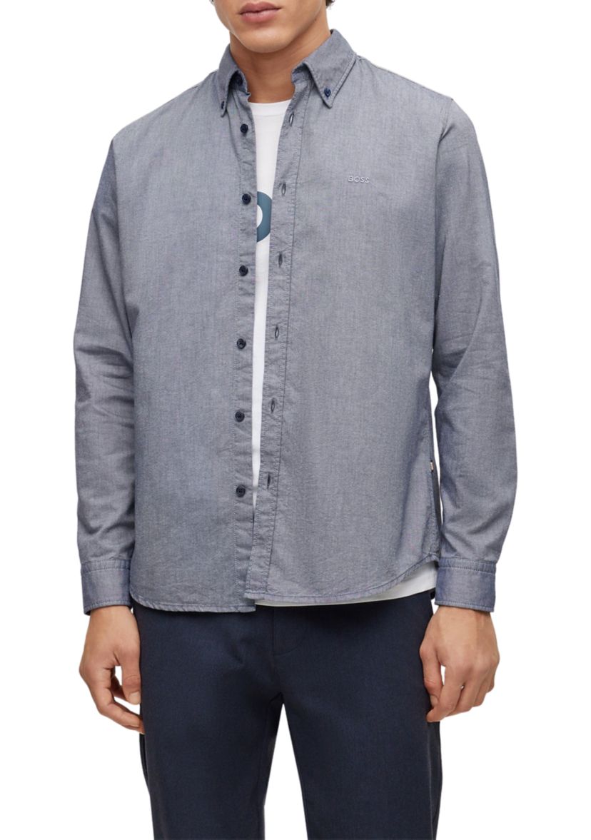  Mens Long Sleeve Button Down Collared Shirt 
