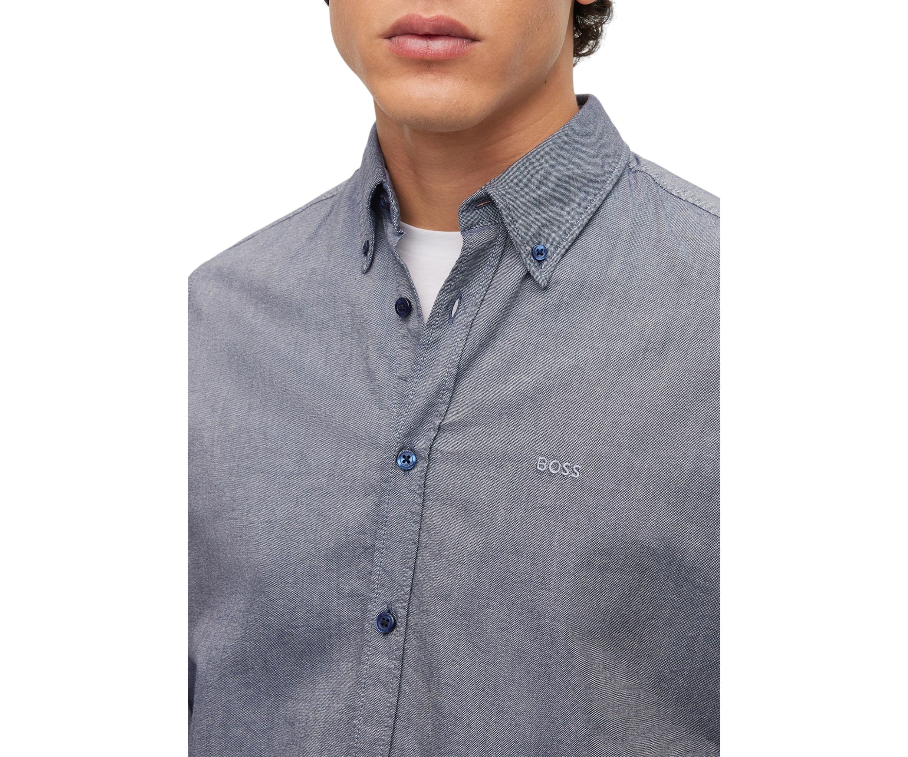  Mens Long Sleeve Button Down Collared Shirt 